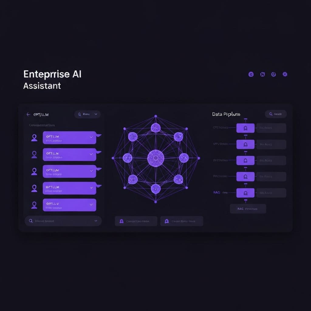 AI & LLM Enterprise Dashboard: neural network & RAG pipeline